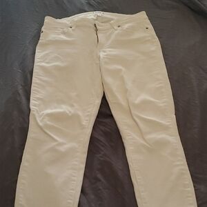 PAIGE VERDUGO CROP Skinny Jeans White Denim Pants with Button Closure